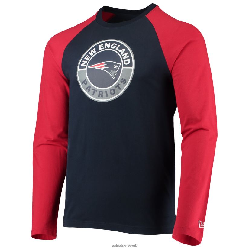 New Era Navy/Red League Raglan Long Sleeve T-Shirt Men Patriots Jersey Clothing 6B6H8J2067
