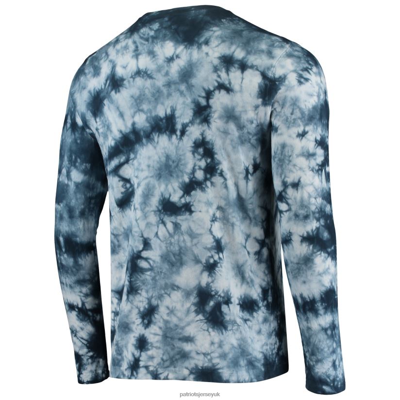 New Era Navy Tie-Dye Long Sleeve T-Shirt Men Patriots Jersey Clothing 6B6H8J2020