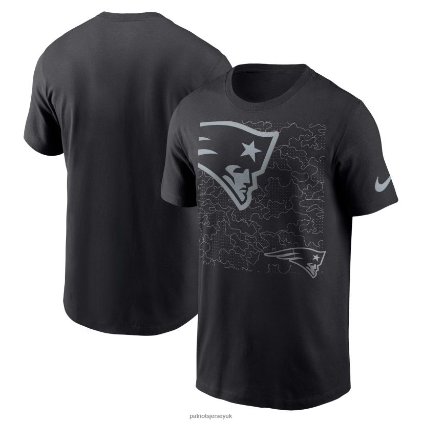 Nike Black RFLCTV T-Shirt Men Patriots Jersey Clothing 6B6H8J1809