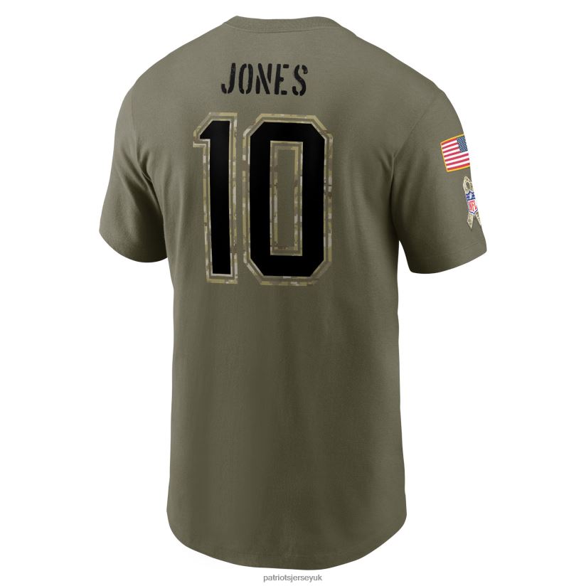 Nike Mac Jones Olive 2022 Salute To Service Name & Number T-Shirt Men Patriots Jersey Clothing 6B6H8J1866