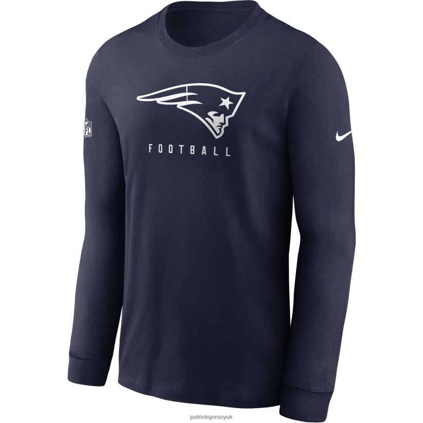 Nike Navy Sideline Performance Long Sleeve T-Shirt Men Patriots Jersey Clothing 6B6H8J1774