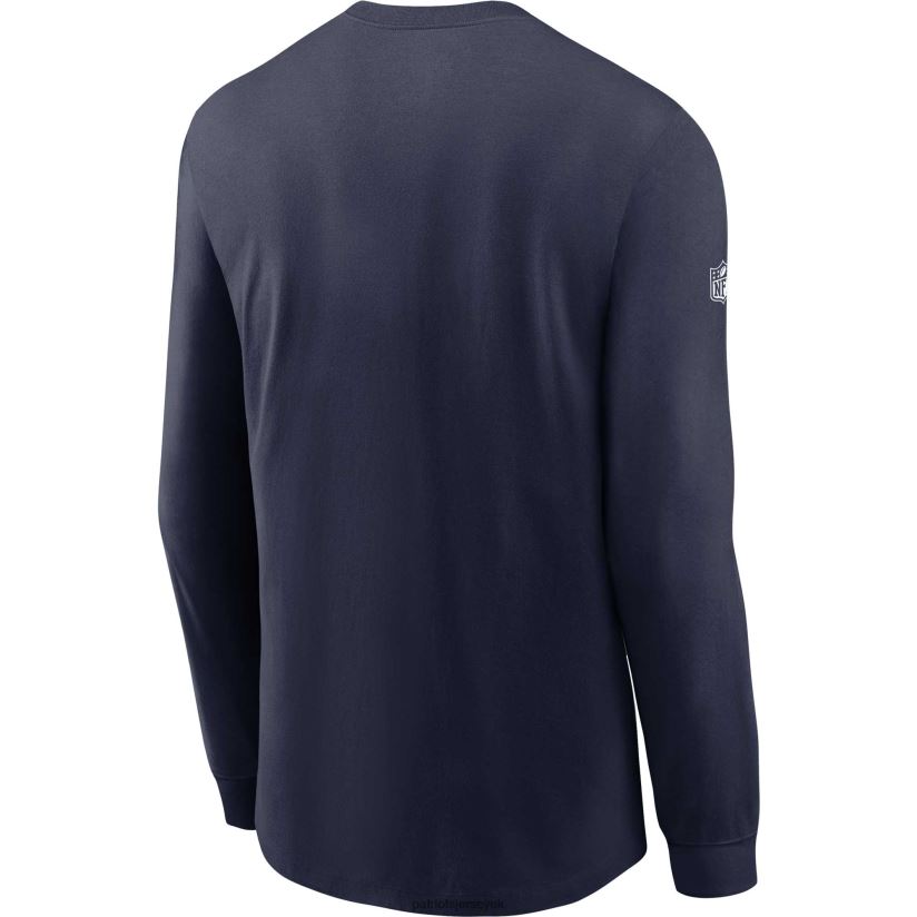 Nike Navy Sideline Performance Long Sleeve T-Shirt Men Patriots Jersey Clothing 6B6H8J1774