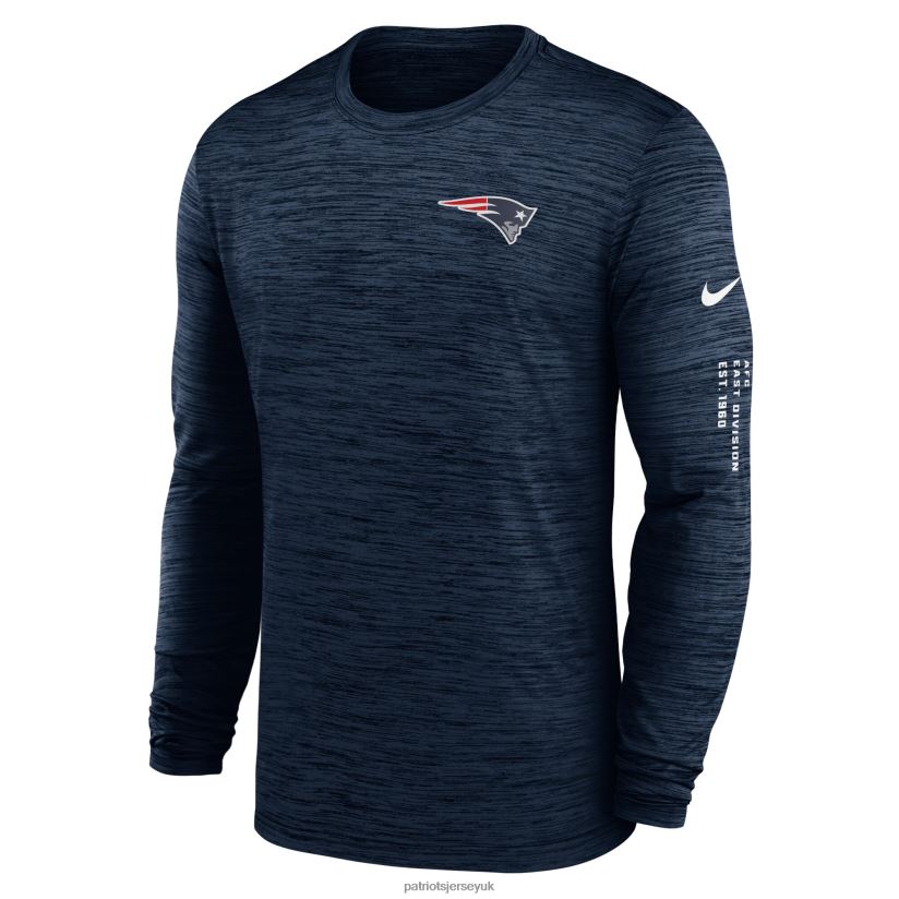 Nike Navy Velocity Long Sleeve T-Shirt Men Patriots Jersey Clothing 6B6H8J1849