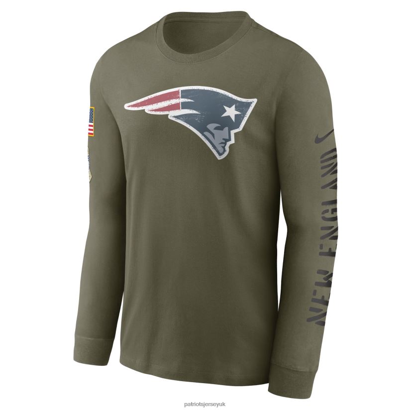 Nike Olive 2022 Salute To Service Long Sleeve T-Shirt Men Patriots Jersey Clothing 6B6H8J1793