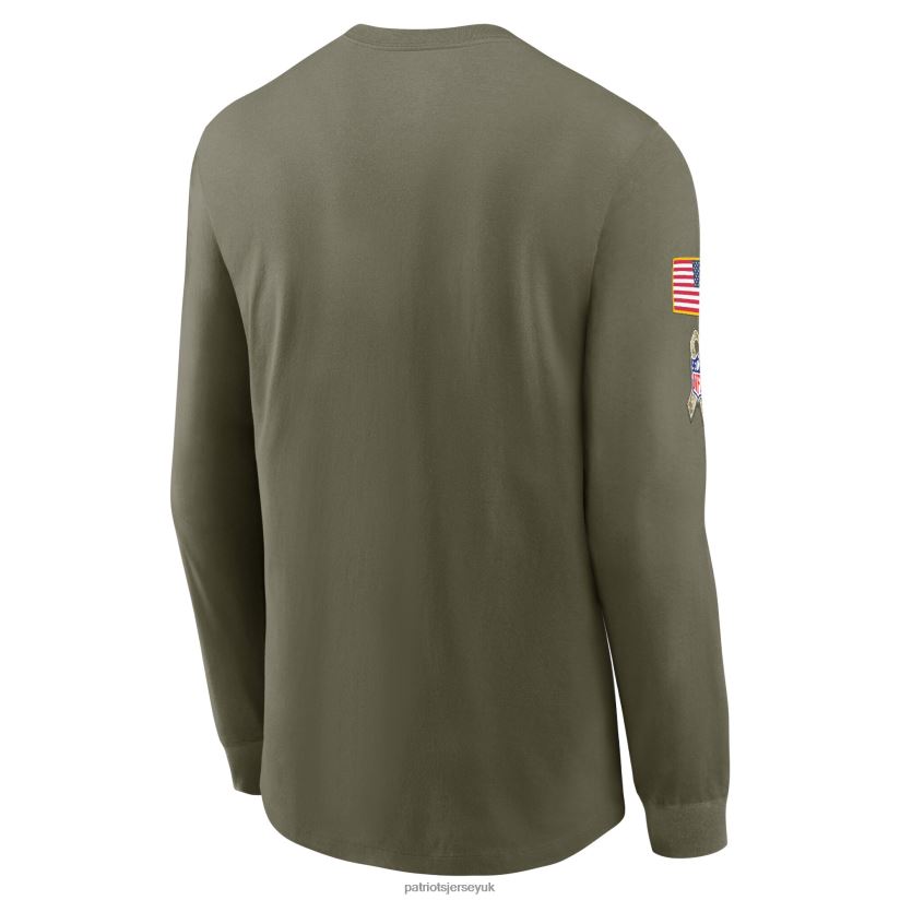 Nike Olive 2022 Salute To Service Long Sleeve T-Shirt Men Patriots Jersey Clothing 6B6H8J1793