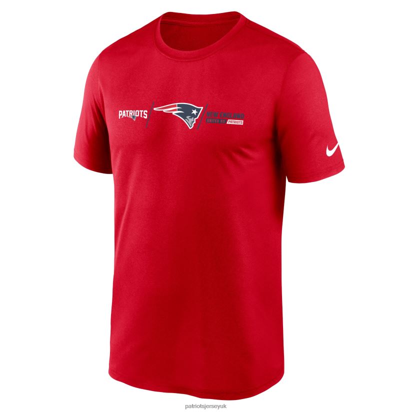 Nike Red Horizontal Lockup Legend T-Shirt Men Patriots Jersey Clothing 6B6H8J1892