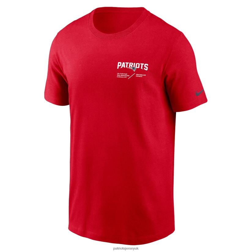Nike Red Sideline Infograph Lockup Performance T-Shirt Men Patriots Jersey Clothing 6B6H8J2051