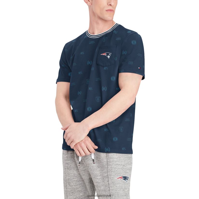 Tommy Hilfiger Navy Essential Pocket T-Shirt Men Patriots Jersey Clothing 6B6H8J2017