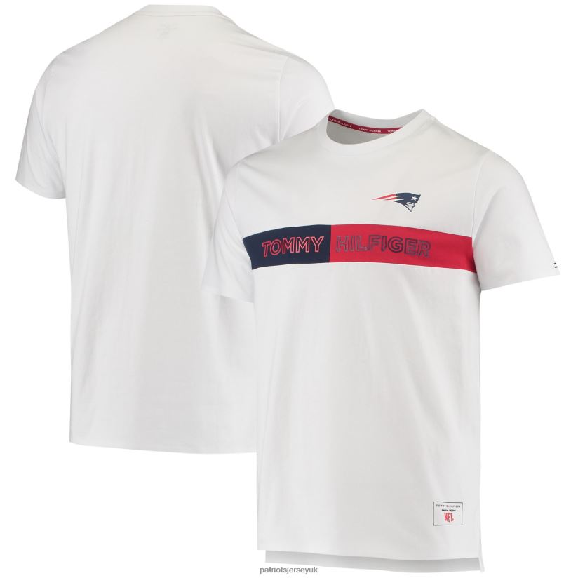 Tommy Hilfiger White Core T-Shirt Men Patriots Jersey Clothing 6B6H8J2014
