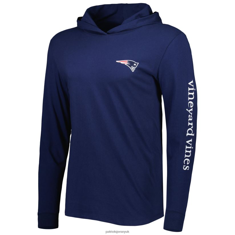 Vineyard Vines Navy Local Long Sleeve Hoodie T-Shirt Men Patriots Jersey Clothing 6B6H8J1975