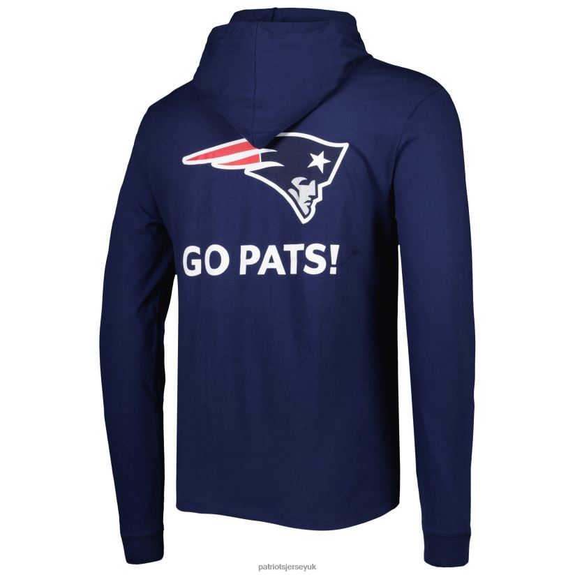 Vineyard Vines Navy Local Long Sleeve Hoodie T-Shirt Men Patriots Jersey Clothing 6B6H8J1975