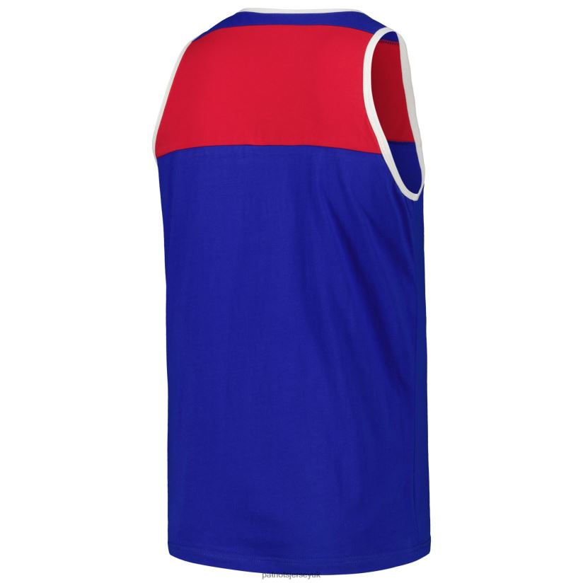 Mitchell & Ness Royal/Red Heritage Colorblock Tank Top Men Patriots Jersey Clothing 6B6H8J1777