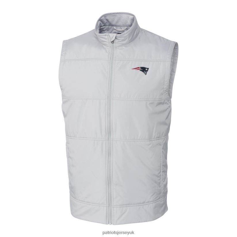 Cutter & Buck Heather Gray Big & Tall Stealth Full-Zip Vest Men Patriots Jersey Clothing 6B6H8J2100