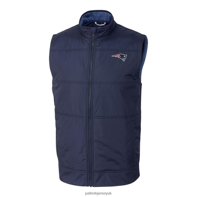 Cutter & Buck Navy Big & Tall Stealth Full-Zip Vest Men Patriots Jersey Clothing 6B6H8J2099
