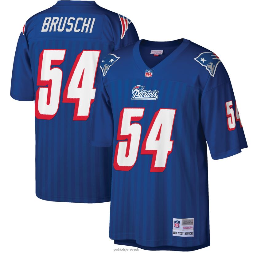 Mitchell & Ness Tedy Bruschi Royal Big & Tall 1996 Retired Player Replica Jersey Men Patriots Jersey Clothing 6B6H8J2083