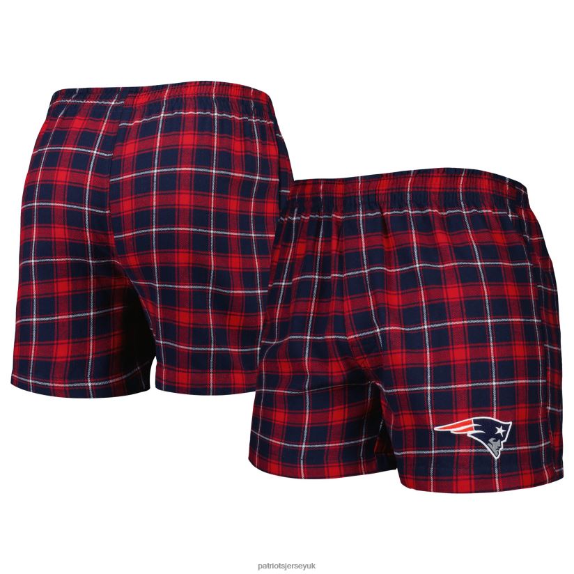 Concepts Sport Navy/Red Ledger Flannel Boxers Men Patriots Jersey Clothing 6B6H8J1751