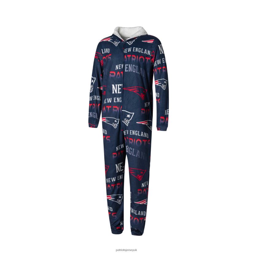 Concepts Sport Navy Windfall Microfleece Union Suit Pajamas Men Patriots Jersey Clothing 6B6H8J1757