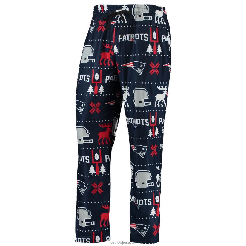 FOCO Navy Wordmark Ugly Pajama Set Men Patriots Jersey Clothing 6B6H8J1763