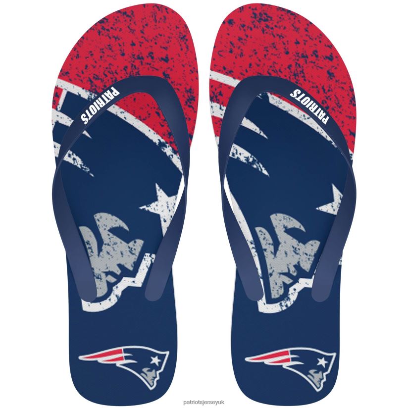 FOCO Big Logo Flip-Flops Men Patriots Jersey Footwear 6B6H8J109
