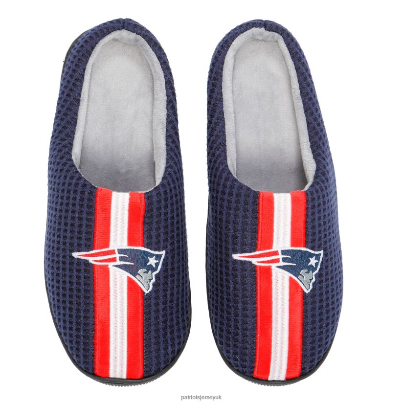 FOCO Navy Team Stripe Memory Foam Slide Slippers Men Patriots Jersey Footwear 6B6H8J99