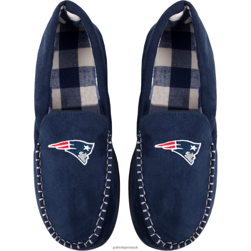 FOCO Team Logo Flannel Moccasin Slippers Men Patriots Jersey Footwear 6B6H8J107