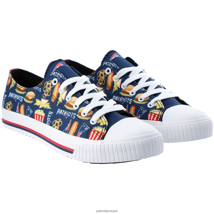 FOCO Food Print Low Top Canvas Sneakers Men Patriots Jersey Footwear 6B6H8J106