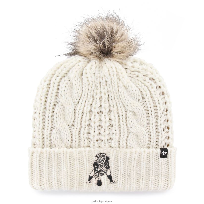 47 Cream Meeko Historic Logo Cuffed Knit Hat Women Patriots Jersey Accessories 6B6H8J2287