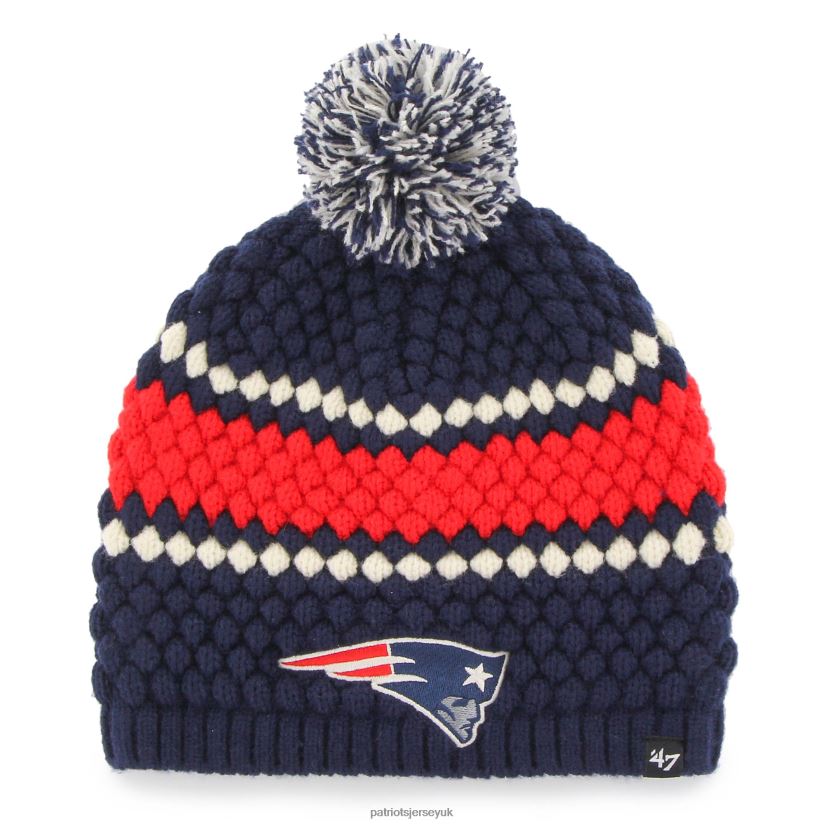 47 Navy Leslie Beanie with Pom Women Patriots Jersey Accessories 6B6H8J2309