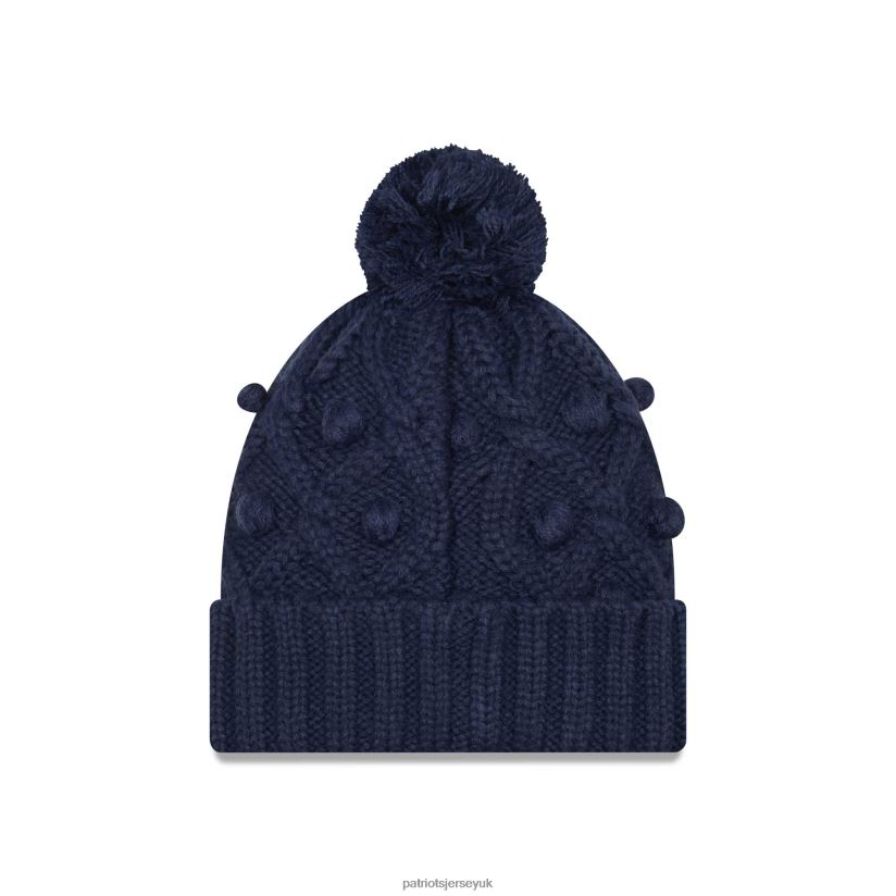 New Era Navy Toasty Cuffed Knit Hat with Pom Women Patriots Jersey Accessories 6B6H8J2316