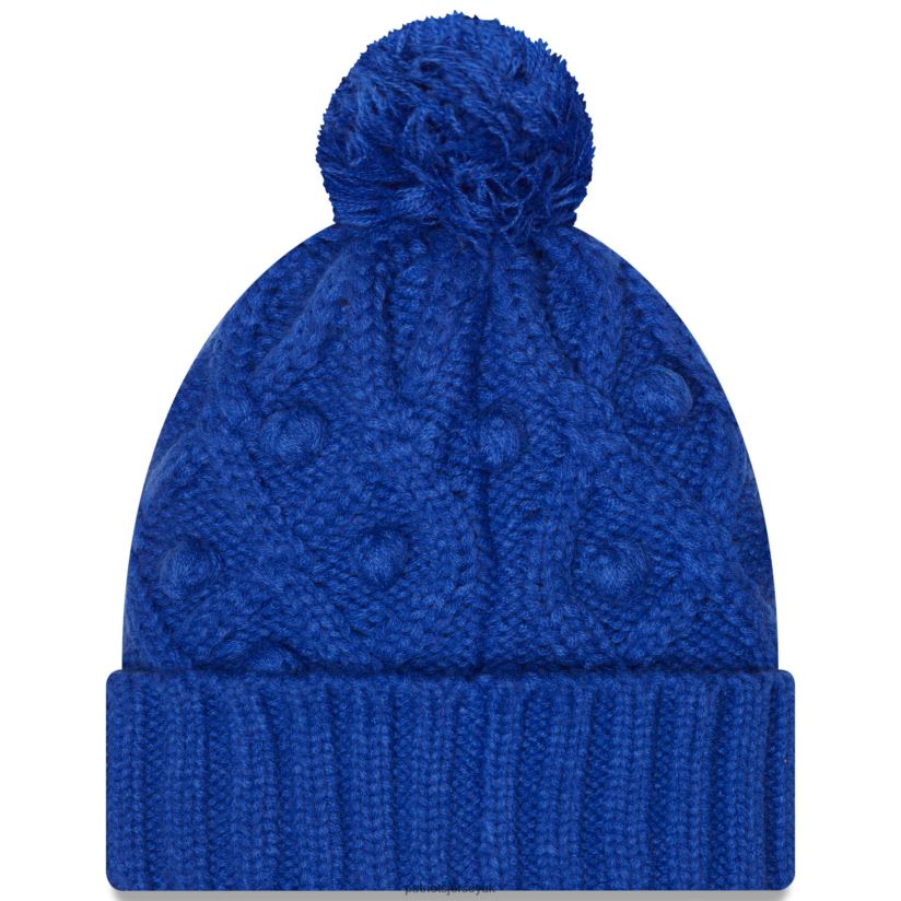 New Era Royal Toasty Cuffed Knit Hat with Pom Women Patriots Jersey Accessories 6B6H8J2296