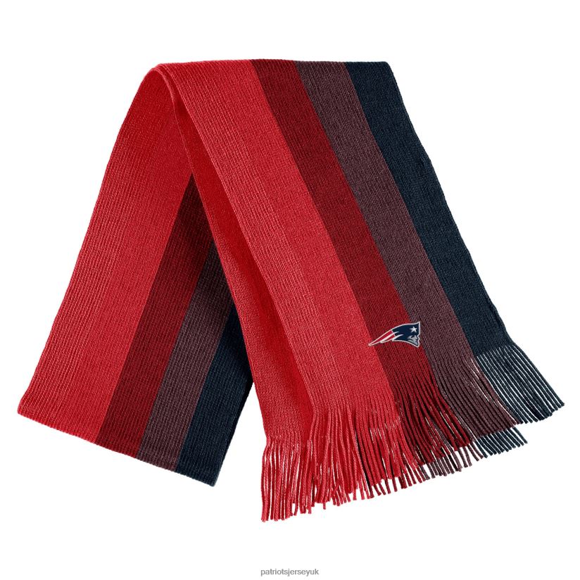 WEAR by Erin Andrews Red Ombre Pom Knit Hat and Scarf Set Women Patriots Jersey Accessories 6B6H8J2314