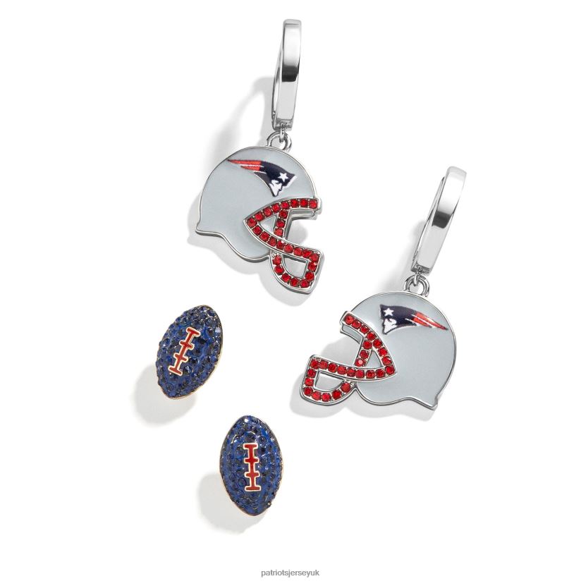 BaubleBar Silver Team Earrings Set Women Patriots Jersey Accessories 6B6H8J2190
