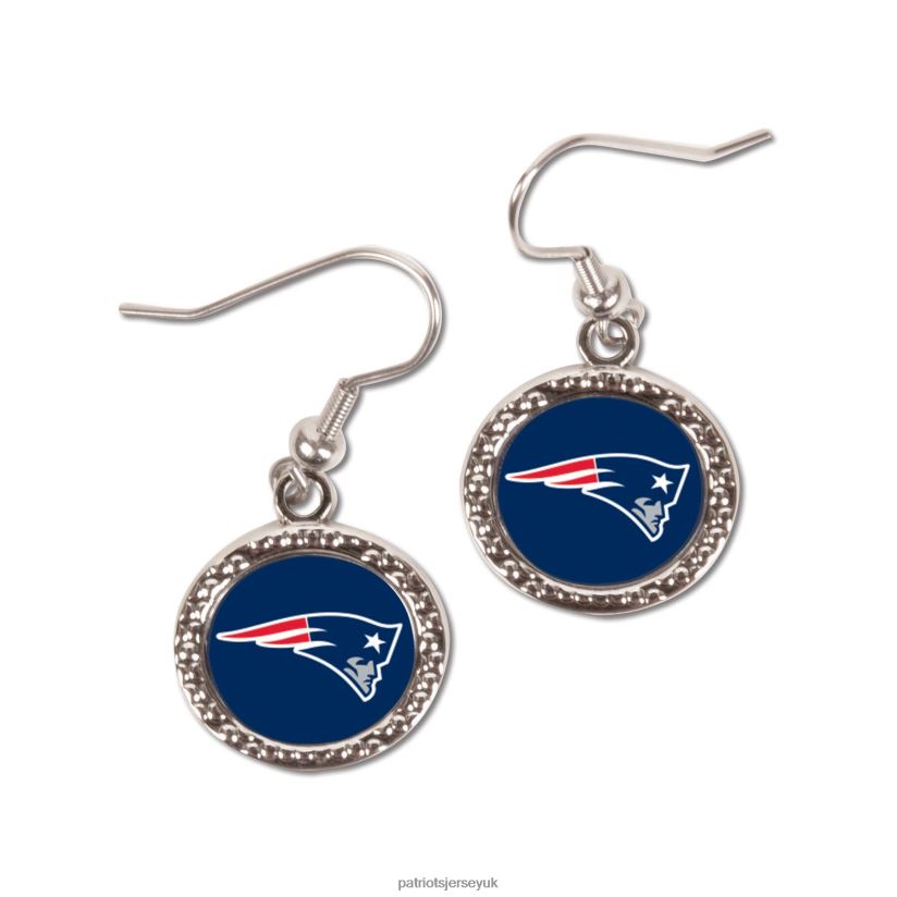 WinCraft Round Dangle Earrings Women Patriots Jersey Accessories 6B6H8J2217