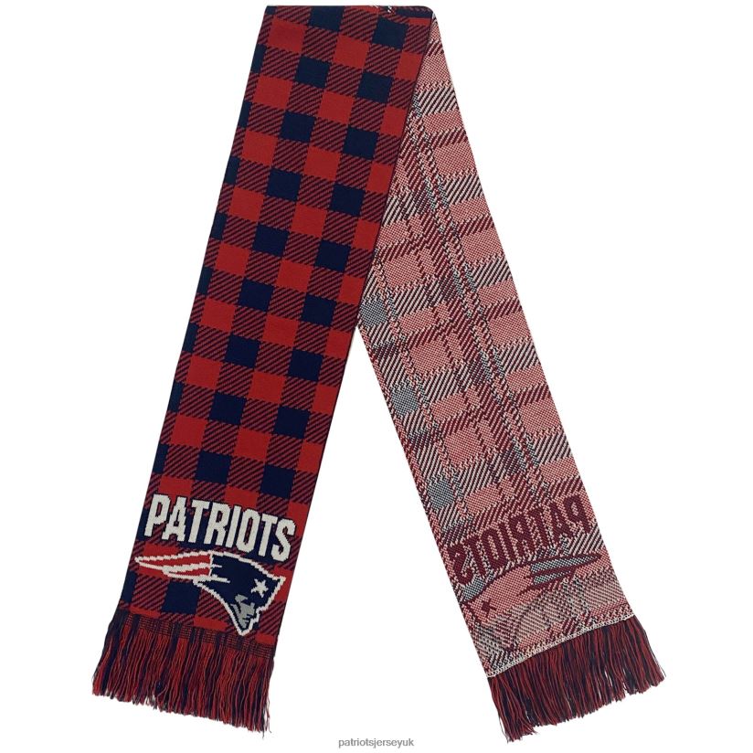 FOCO Plaid Color Block Scarf Women Patriots Jersey Accessories 6B6H8J2169
