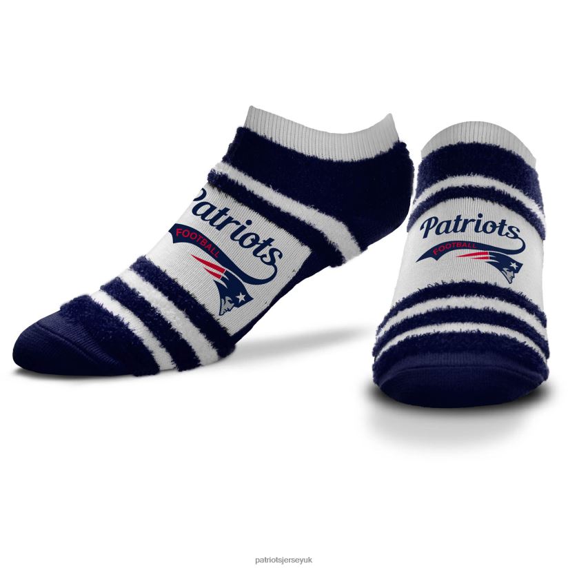 For Bare Feet Block Stripe Fuzzy Ankle Socks Women Patriots Jersey Accessories 6B6H8J2205