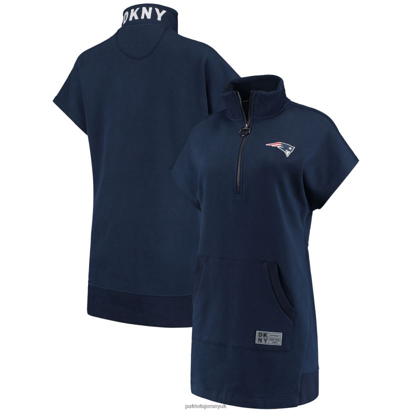 DKNY Sport Navy Naomi Quarter-Zip Sneaker Dress Women Patriots Jersey Clothing 6B6H8J2228