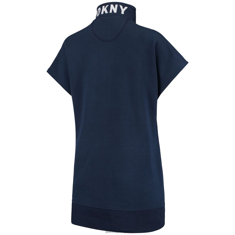 DKNY Sport Navy Naomi Quarter-Zip Sneaker Dress Women Patriots Jersey Clothing 6B6H8J2228