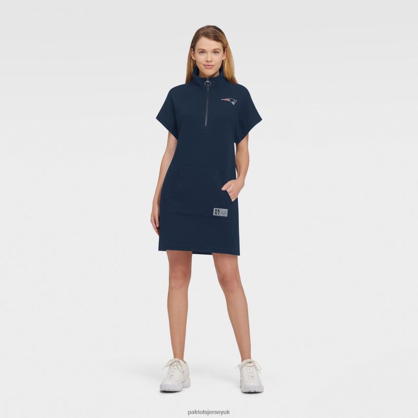 DKNY Sport Navy Naomi Quarter-Zip Sneaker Dress Women Patriots Jersey Clothing 6B6H8J2228