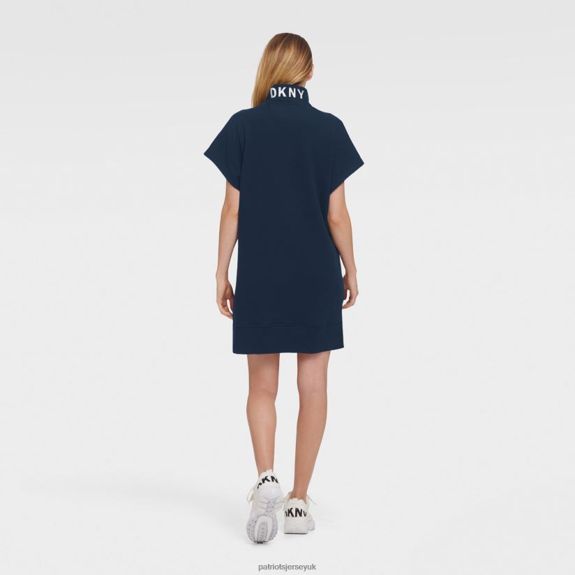 DKNY Sport Navy Naomi Quarter-Zip Sneaker Dress Women Patriots Jersey Clothing 6B6H8J2228