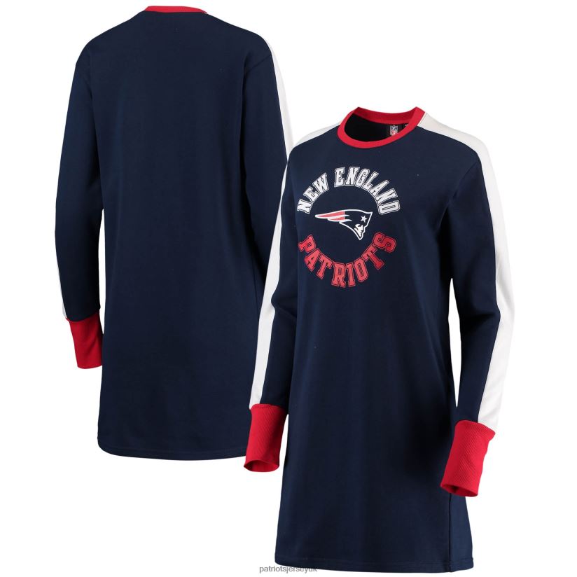 G-III 4Her by Carl Banks Navy Hurry Up Offense T-Shirt Dress Women Patriots Jersey Clothing 6B6H8J2232