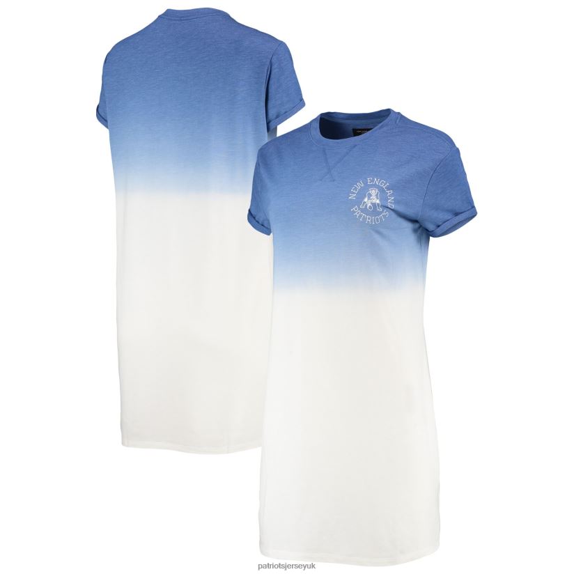 Junk Food Heathered Royal/White Ombre Tri-Blend T-Shirt Dress Women Patriots Jersey Clothing 6B6H8J2230