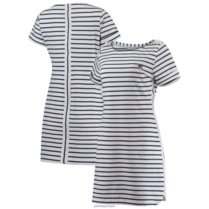Tommy Bahama White/Navy Tri-Blend Jovanna Striped Dress Women Patriots Jersey Clothing 6B6H8J2226