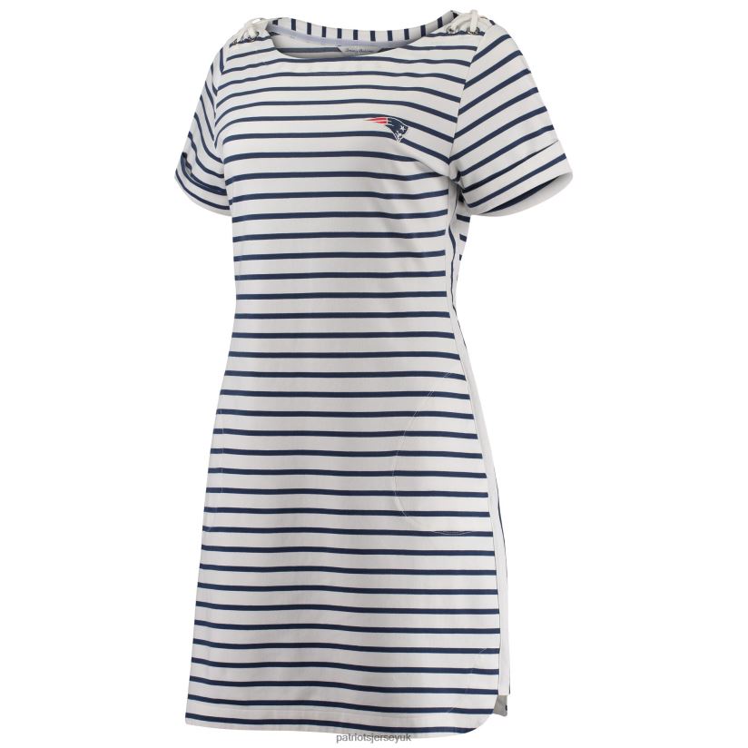 Tommy Bahama White/Navy Tri-Blend Jovanna Striped Dress Women Patriots Jersey Clothing 6B6H8J2226
