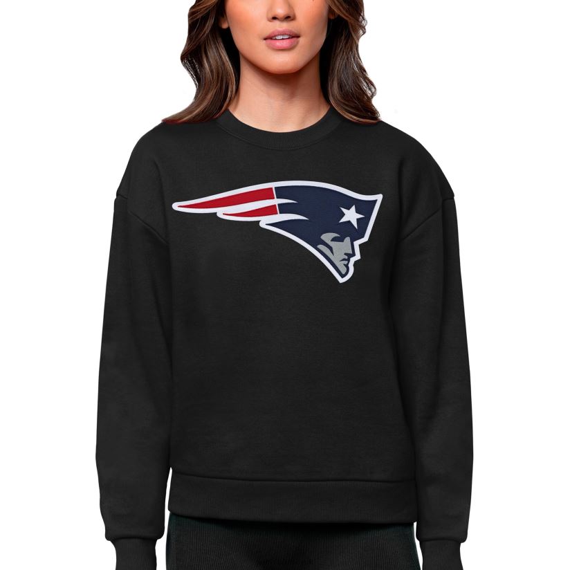 Antigua Black Victory Logo Pullover Sweatshirt Women Patriots Jersey Clothing 6B6H8J2450