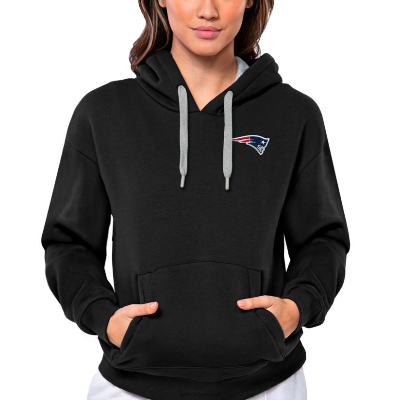 Antigua Black Victory Pullover Hoodie Women Patriots Jersey Clothing 6B6H8J2438