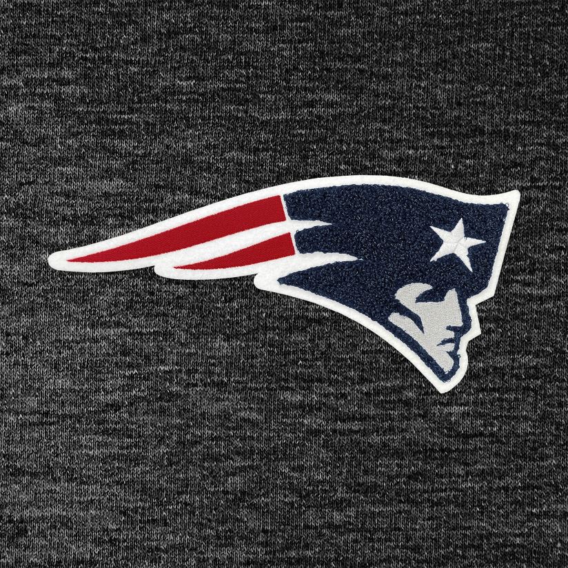 Antigua Heathered Black Action Chenille Pullover Hoodie Women Patriots Jersey Clothing 6B6H8J2375
