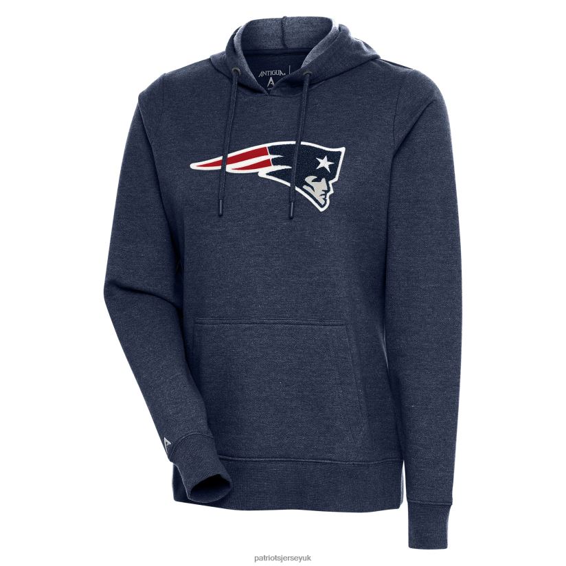 Antigua Heathered Navy Action Chenille Pullover Hoodie Women Patriots Jersey Clothing 6B6H8J2408