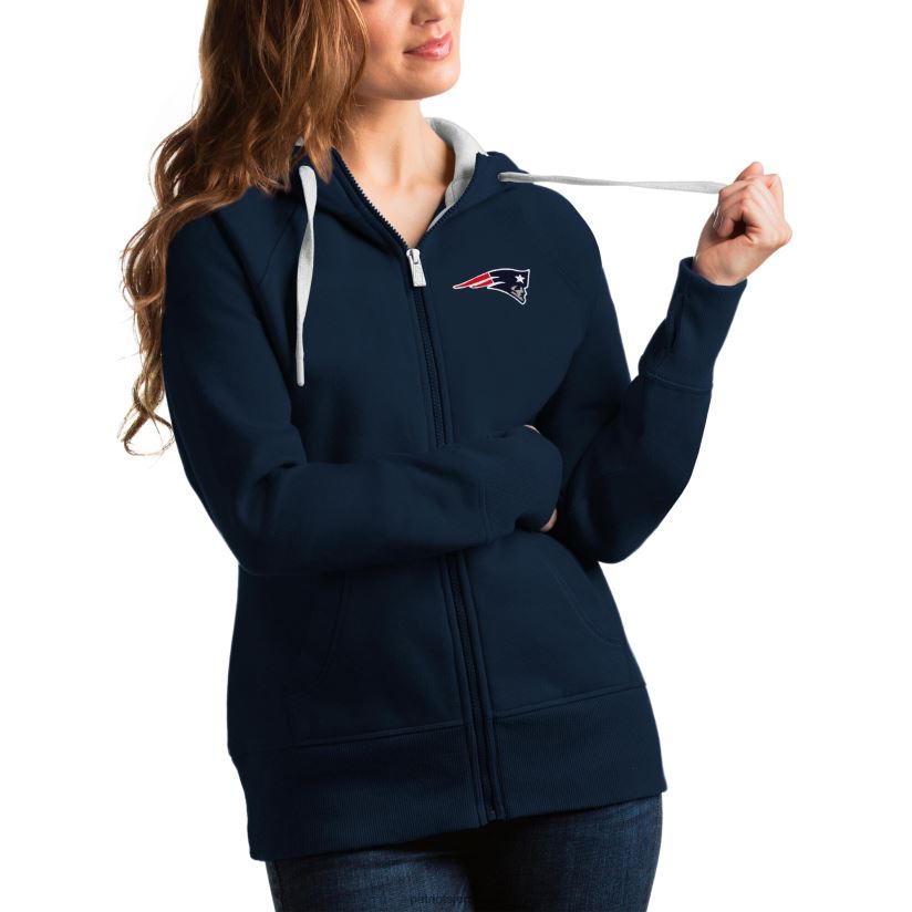 Antigua Navy Victory Full-Zip Hoodie Women Patriots Jersey Clothing 6B6H8J2342