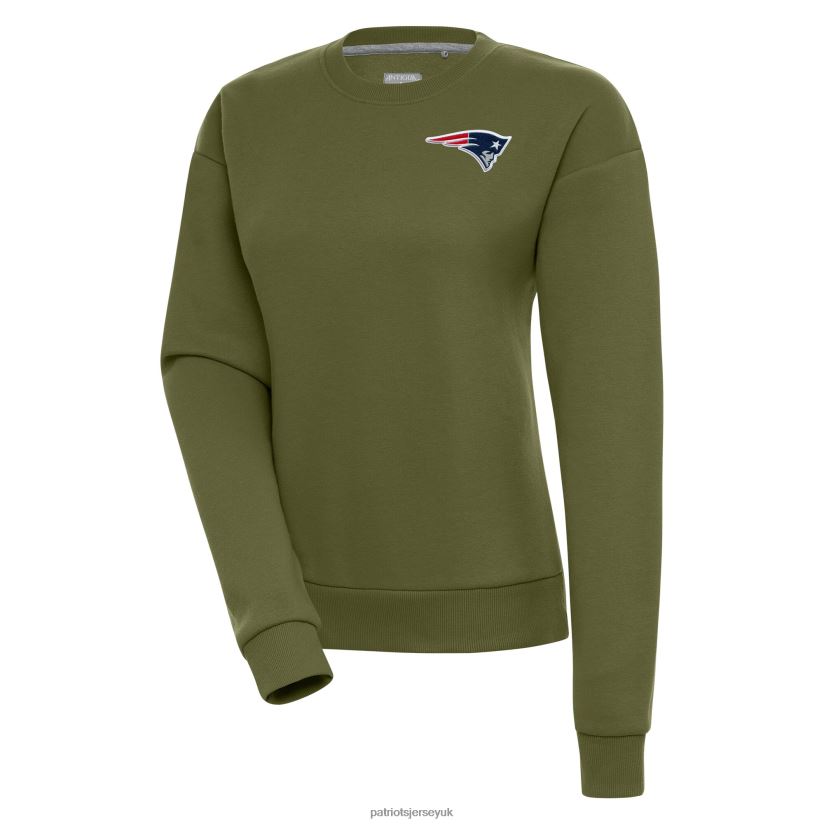 Antigua Olive Victory Pullover Sweatshirt Women Patriots Jersey Clothing 6B6H8J2324
