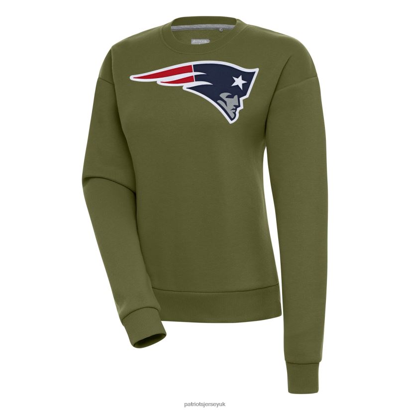 Antigua Olive Victory Pullover Sweatshirt Women Patriots Jersey Clothing 6B6H8J2326